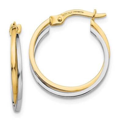 Polished Hollow Hoop Earrings 10k Two-Tone Gold 10TL701, MPN: 10TL701,
