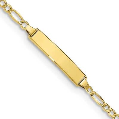 Semi-Solid Figaro Link Id Bracelet 8 Inch 10k Gold 10DCID134-8, MPN: 10DCID134-8,