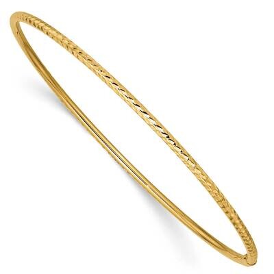 2mm Diamond-Cut Tube Slip-On Bangle 10k Gold 10DB486, MPN: 10DB486,