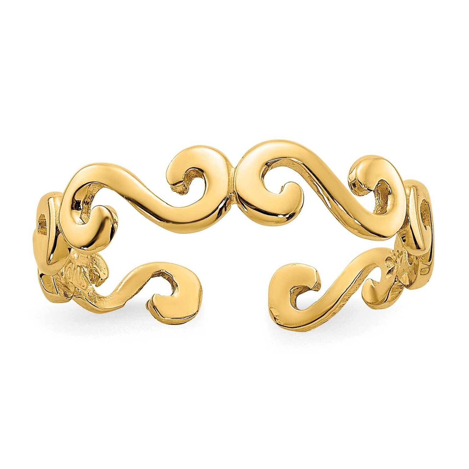 Swirl Toe Ring 10k Gold 10D1967