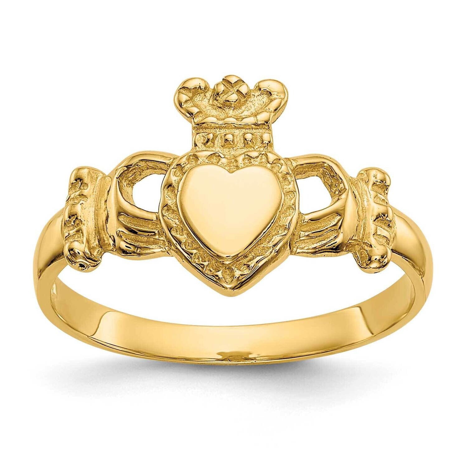 Ladies Claddagh Ring 10k Polished Gold 10D1868, MPN: 10D1868,