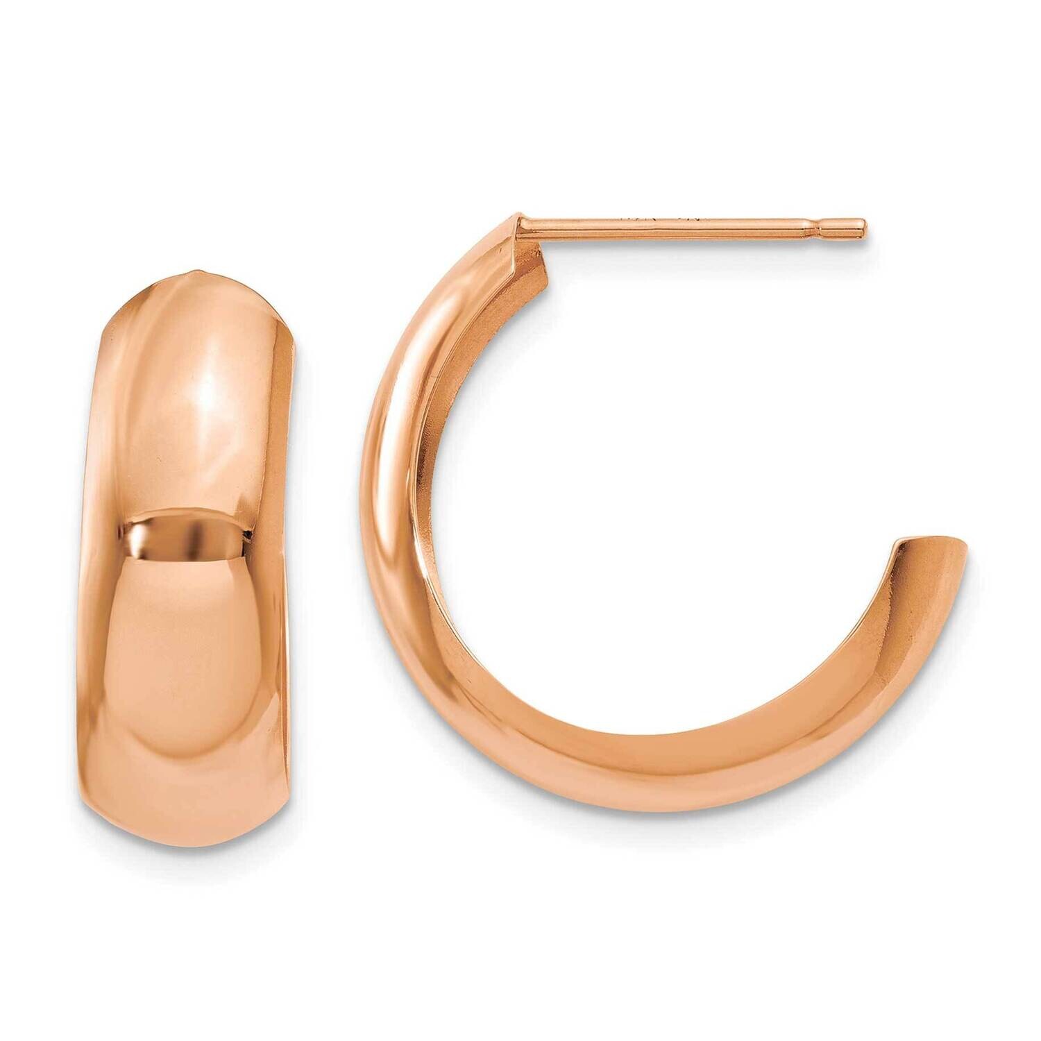 Polished Hoop Earrings 10k Rose Gold 10TF970, MPN: 10TF970,