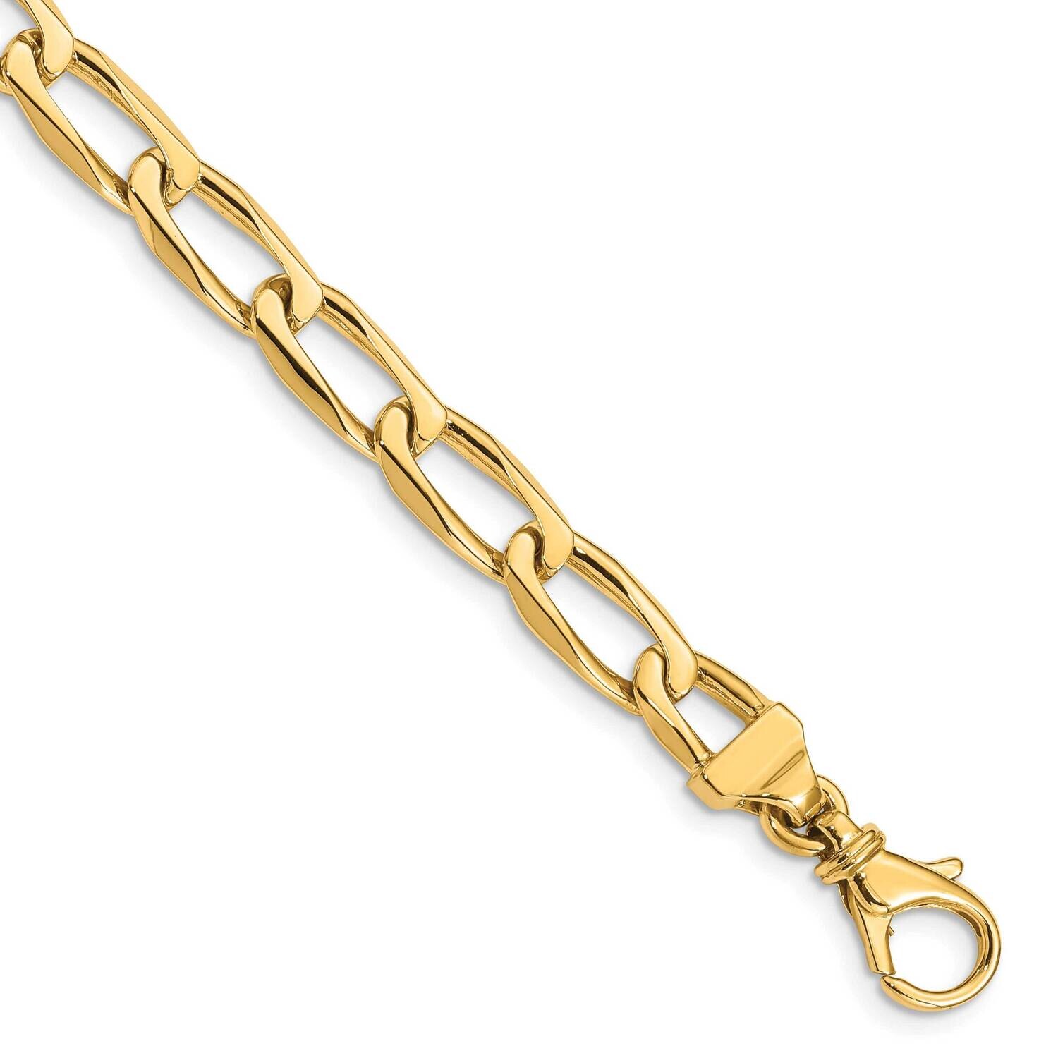 6.5mm Hand-Polished Open Link Bracelet 8 Inch 10k Gold 10LK114-8 by Men&#39;s Jewelry and Accessories, …