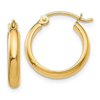 Round Tube Hoop Earrings 10k Gold 10TC138, MPN: 10TC138,