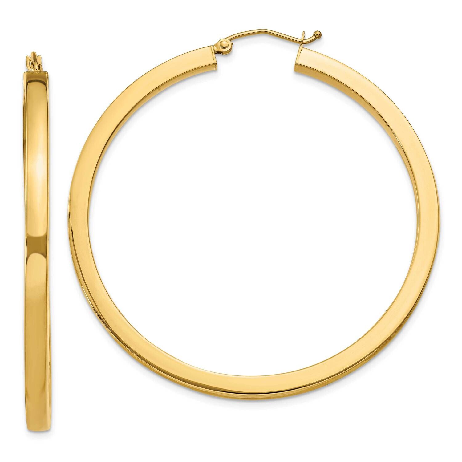 3mm Polished Square Hoop Earrings 10k Gold 10TE542, MPN: 10TE542,