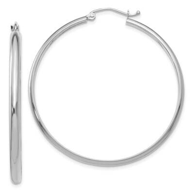 Polished Hoop Earring 10k White Gold 10TC653, MPN: 10TC653,