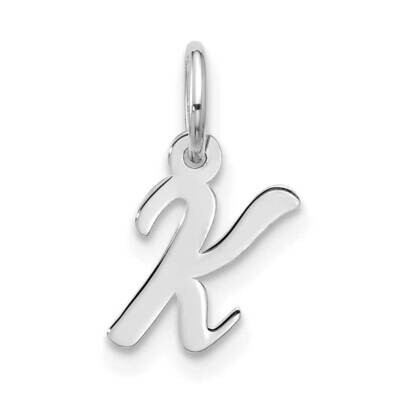 Small Script Initial K Charm 10k White Gold 10WC1556K, MPN: 10WC1556K,