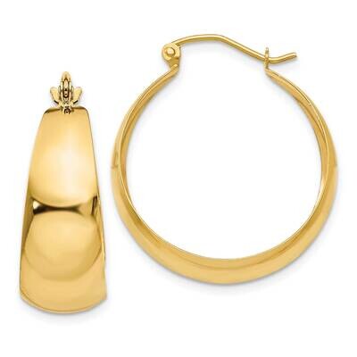 10.5mm Tapered Hoop Earrings 10k Polished Gold 10E674, MPN: 10E674,