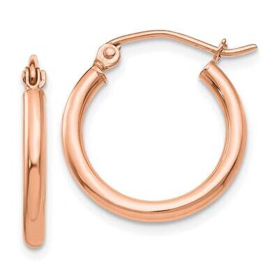 Polished 2X17.5mm Lightweight Tube Hoop Earrings 10k Rose Gold 10T1123RL, MPN: 10T1123RL,