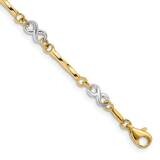 Fancy Link Bracelet 7.5 Inch 10k Two-Tone Gold 10FB1437-7.5, MPN: 10FB1437-7.5,