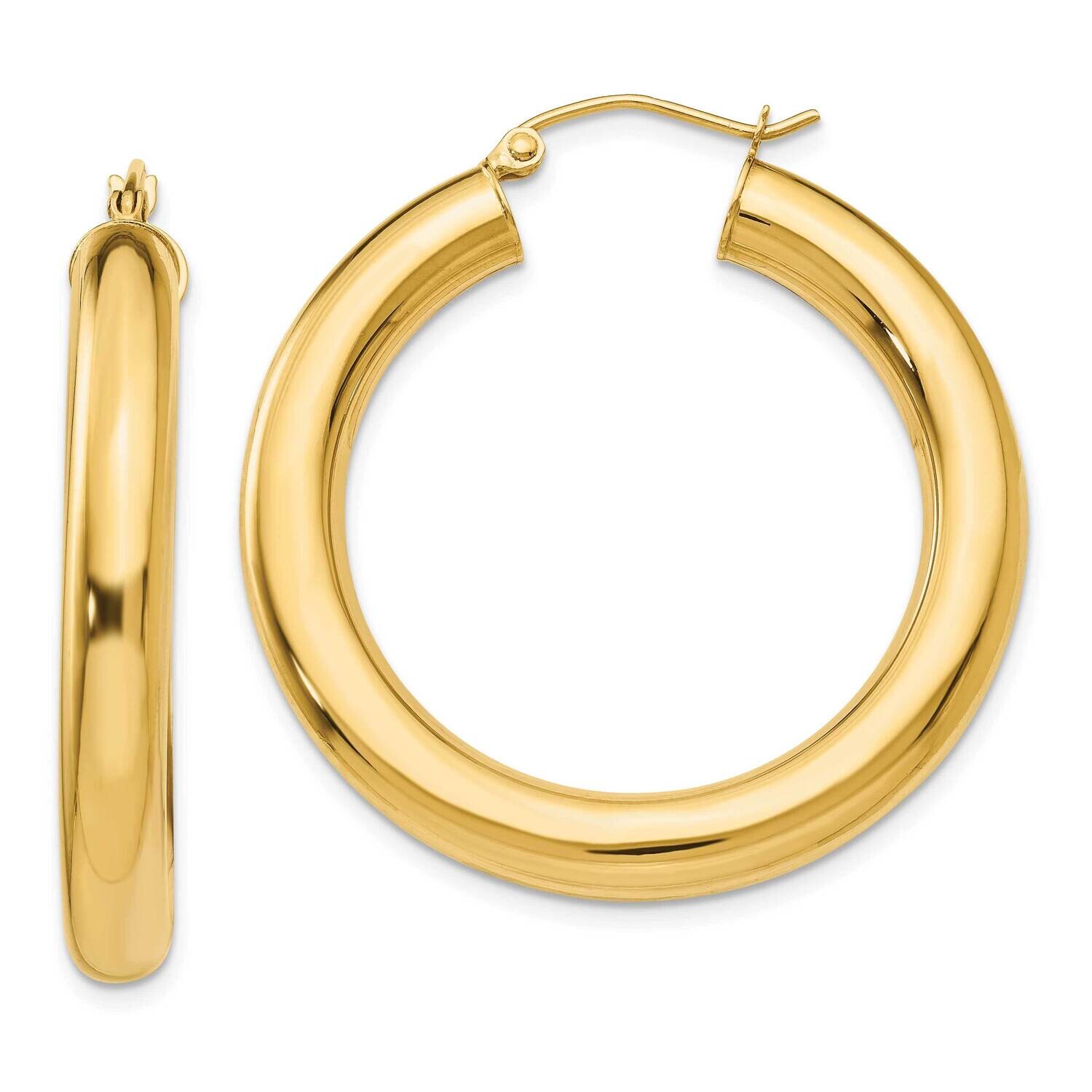 Polished 5mm Lightweight Hoop Earrings 10k Gold 10T959L