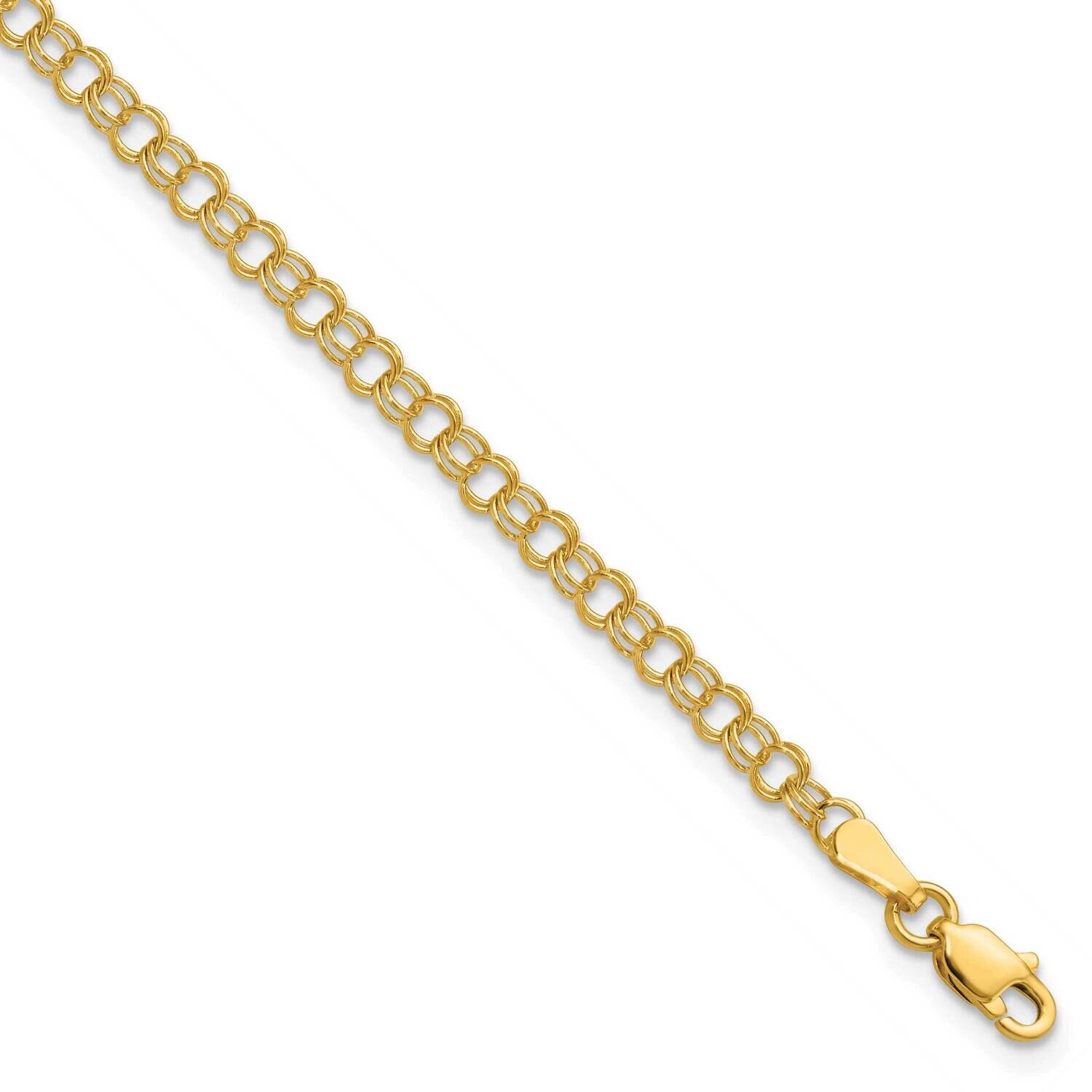 3.5mm Solid Double Link Charm Bracelet 7 Inch 10k Gold 10DO554-7, MPN: 10DO554-7,