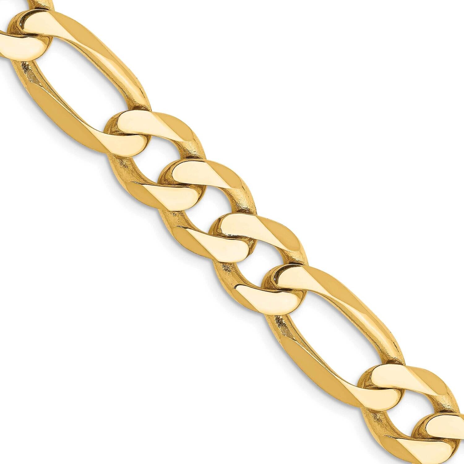 10mm Flat Figaro Chain 20 Inch 10k Gold 10FG250-20, MPN: 10FG250-20,