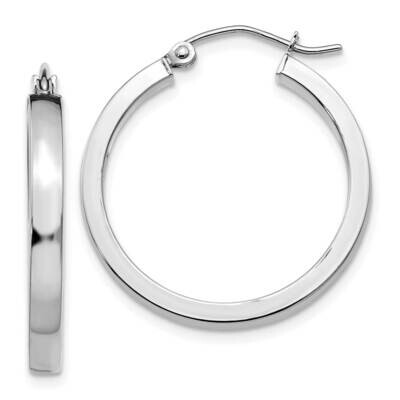 2X3mm Rectangle Tube Hoops Earrings 10k White Gold 10T1044, MPN: 10T1044,