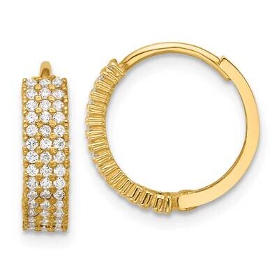 4mm CZ Hinged Hoop Earrings 10k Polished Gold 10ER350, MPN: 10ER350,