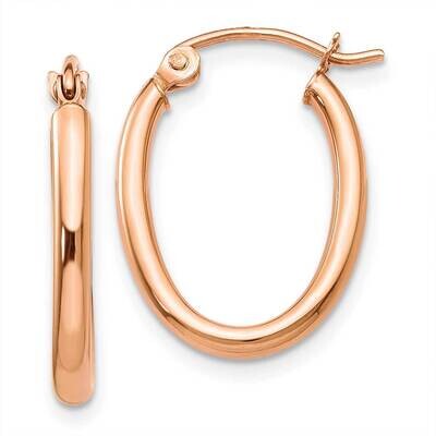 Oval Hoop Earrings 10k Rose Gold 10TF596, MPN: 10TF596,