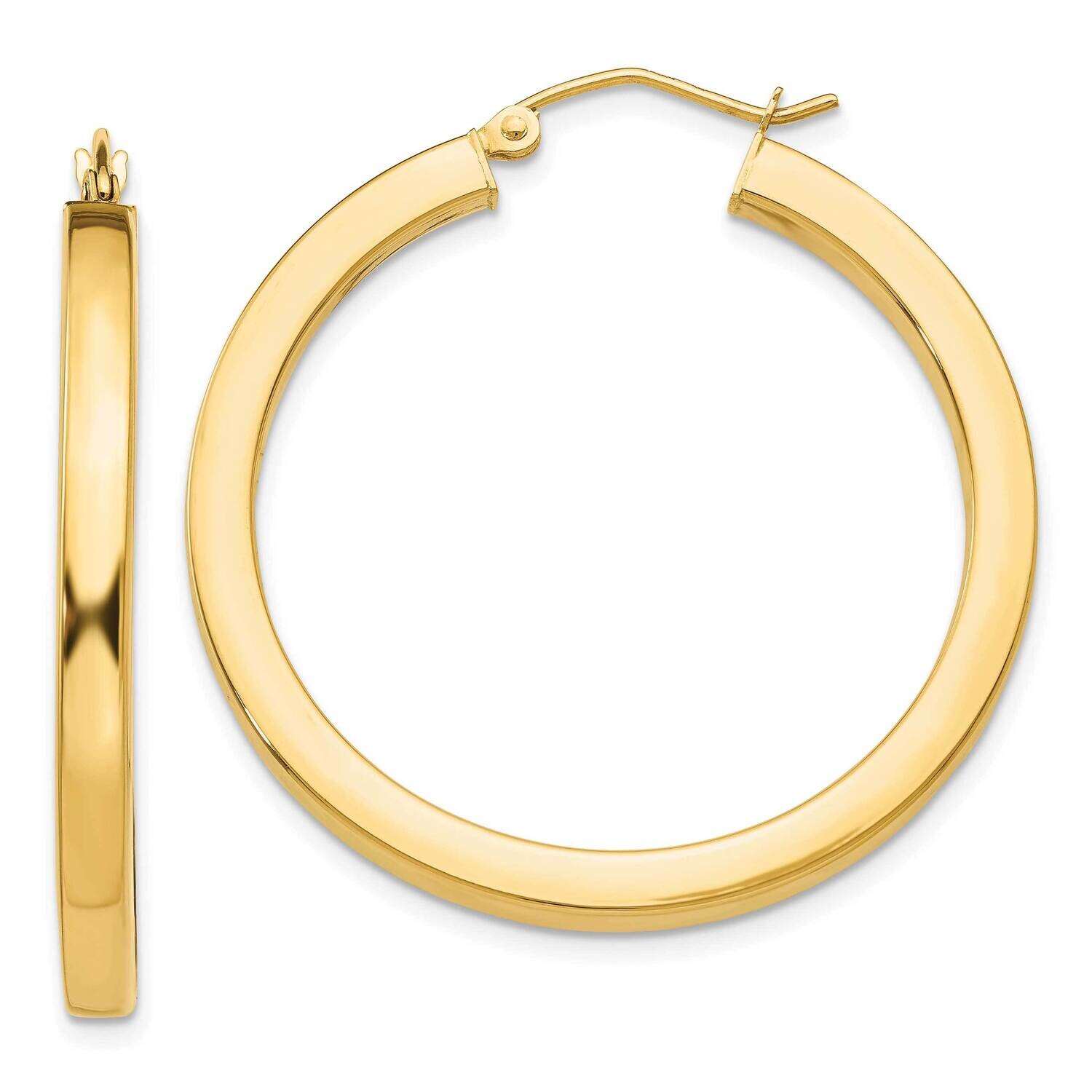 3mm Polished Square Hoop Earrings 10k Gold 10TE539, MPN: 10TE539,