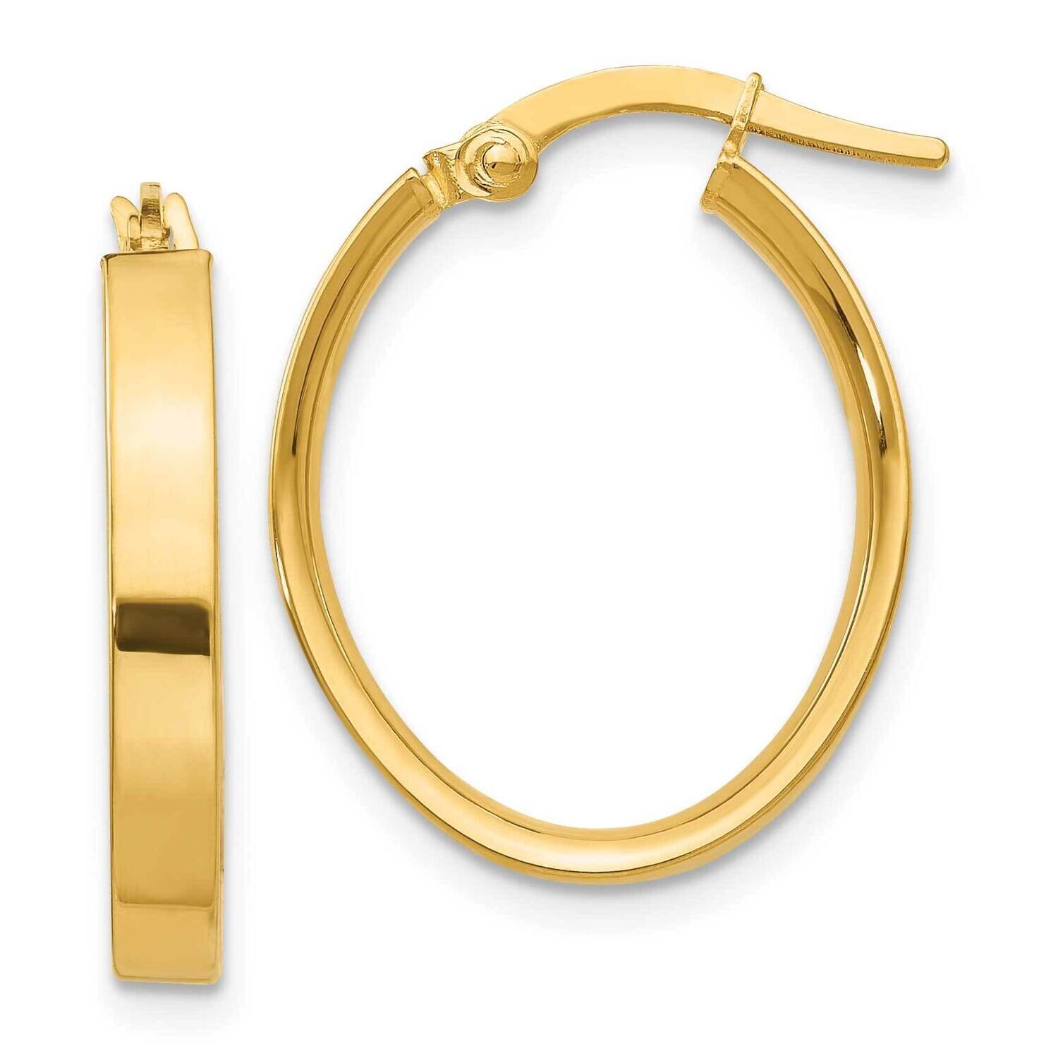 Oval Hoop Earrings 10k Gold 10PRE556, MPN: 10PRE556,