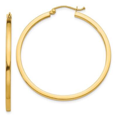 2mm Square Tube Hoop Earrings 10k Gold 10T1071, MPN: 10T1071,