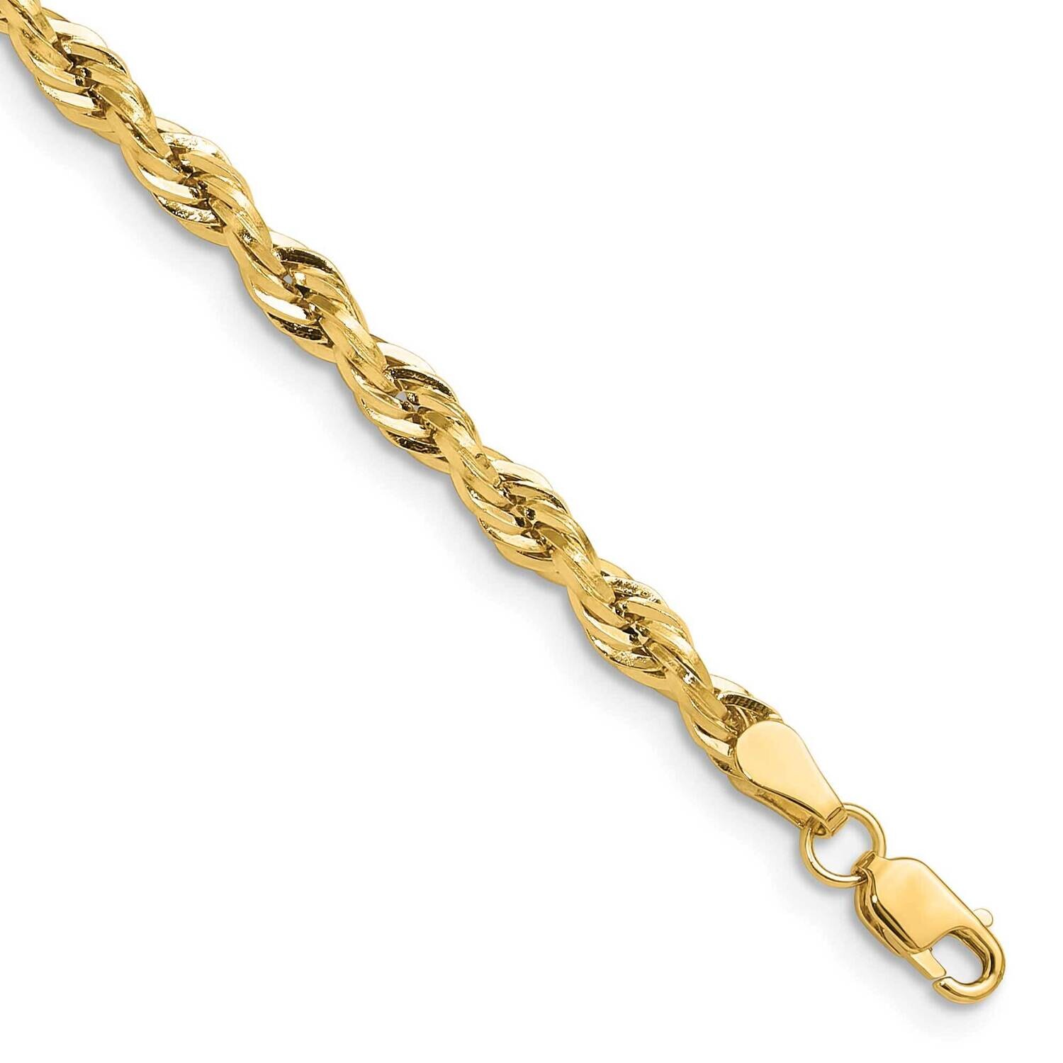 3.5mm Semi-Solid Rope Chain 7 Inch 10k Gold 10BC203-7