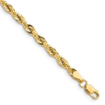 3.5mm Semi-Solid Rope Chain 7 Inch 10k Gold 10BC203-7, MPN: 10BC203-7,