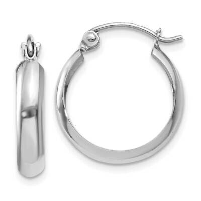 Polished 3.5mm Hoop Earrings 10k White Gold 10TL116, MPN: 10TL116,