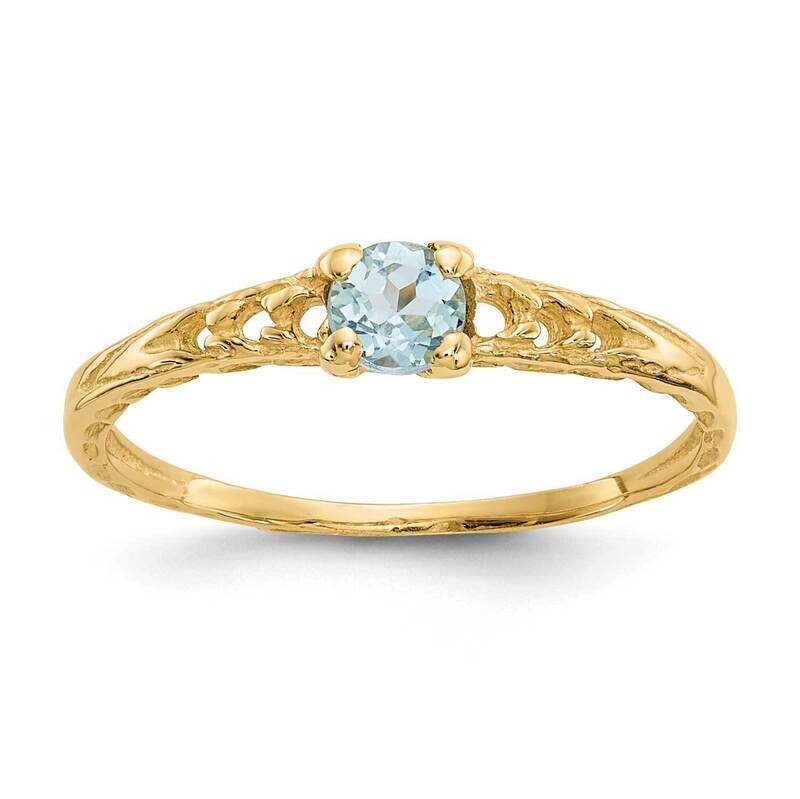 Madi K 3mm Aquamarine Birthstone Baby Ring 10k Gold 10GK126, MPN: 10GK126,