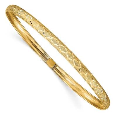 Hexagonal Design Diamond-Cut Flexible Bangle 10k Gold 10DB696, MPN: 10DB696,