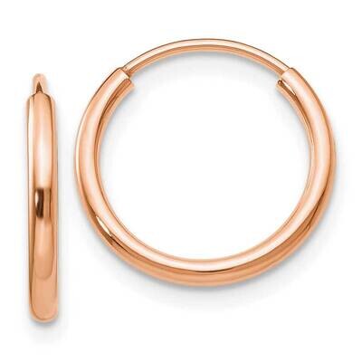 Polished Endless Tube Hoop Earrings 10k Rose Gold 10TF781, MPN: 10TF781,