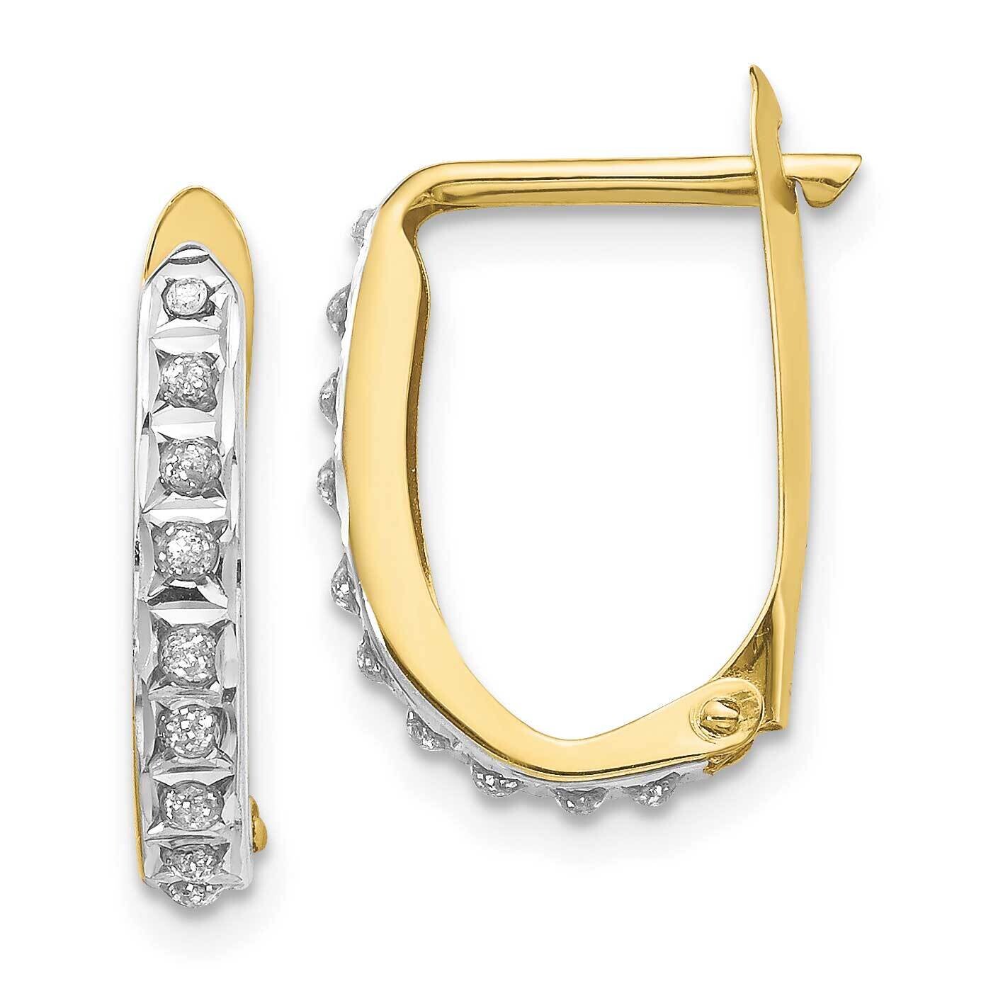 Diamond Fascination Hinged Hoop Earrings 10k Gold 10DF147, MPN: 10DF147,