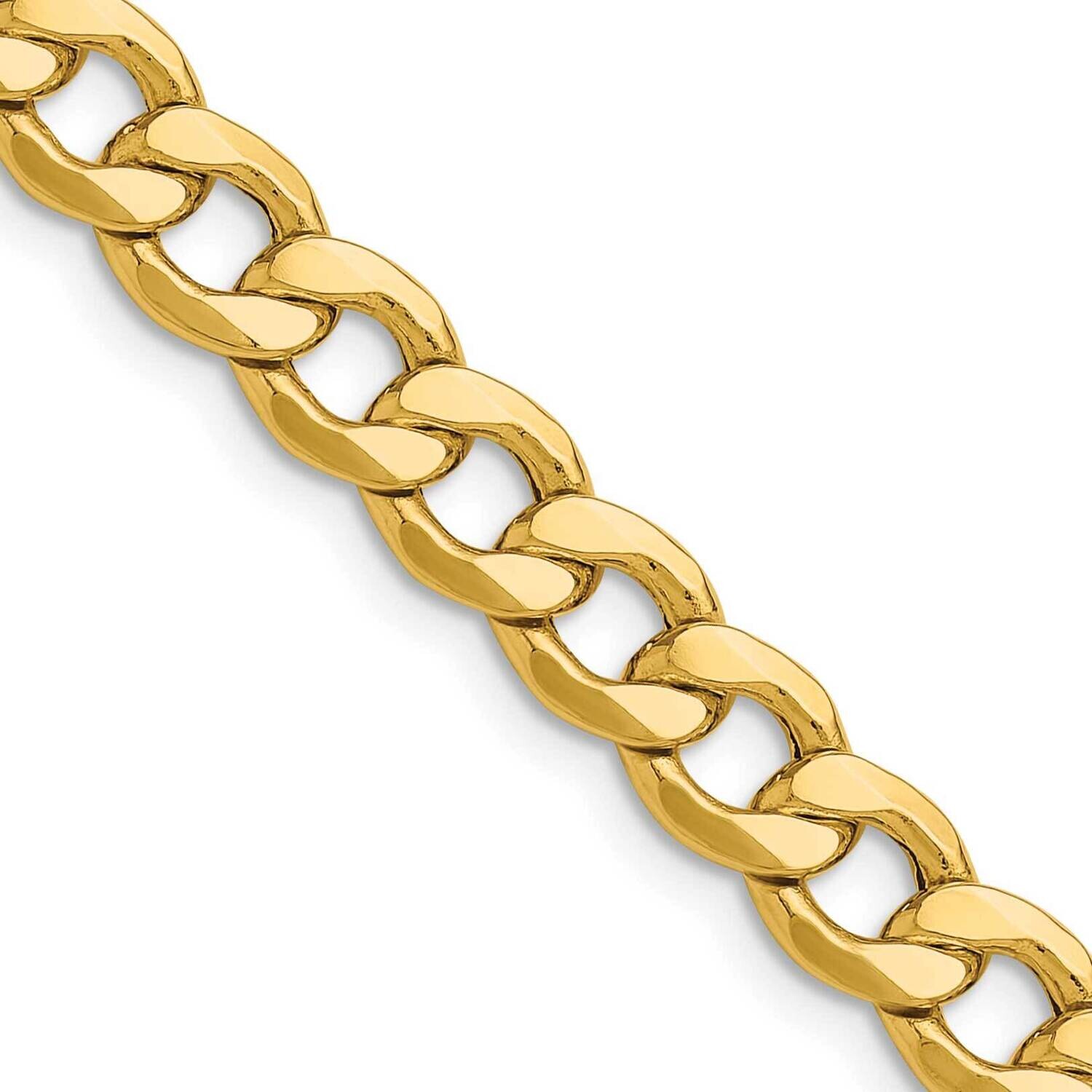 7.5mm Semi-Solid Curb Chain 20 Inch 14k Gold BC195-20