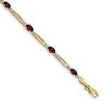 Diamond Garnet Bracelet 7 Inch 14k Gold BM4492-GA-001-YA, MPN: BM4492-GA-001-YA,