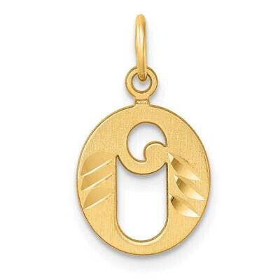 Letter O Initial Charm 14k Gold Diamond-Cut  C4833O, MPN: C4833O,