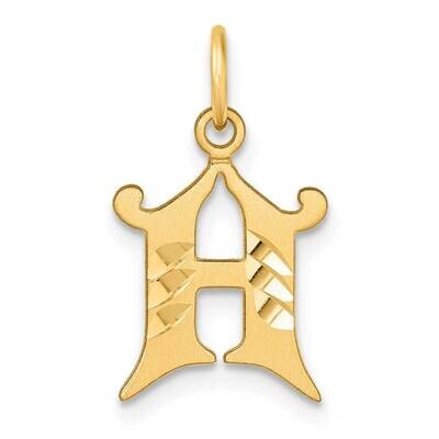 Letter H Initial Charm 14k Gold Diamond-Cut  C4833H, MPN: C4833H,