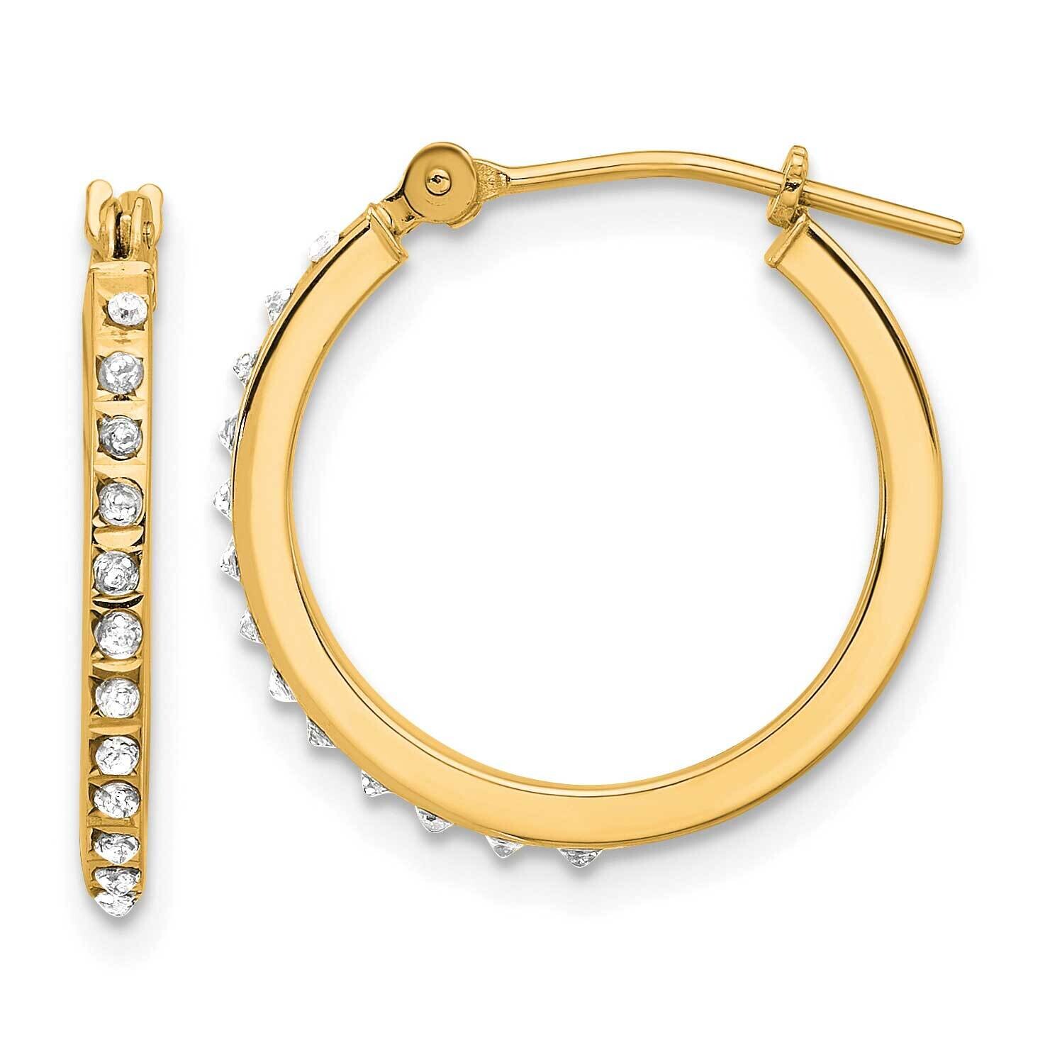 Diamond Fascination Polished Hoop Earrings 14k Gold DF347