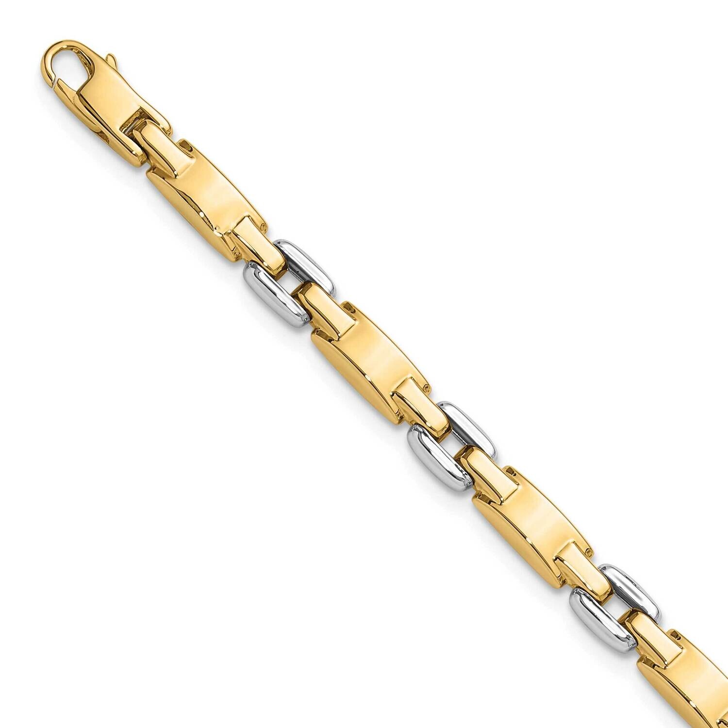 Polished Fancy Link Bracelet 7.5 Inch 14k Two-Tone Gold FB2017-7.5, MPN: FB2017-7.5,