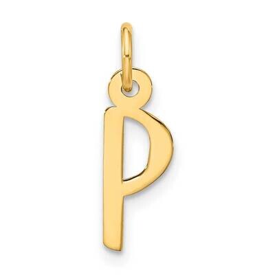 Large Slanted Block Initial P Charm 10k Gold 10YC1555P, MPN: 10YC1555P,
