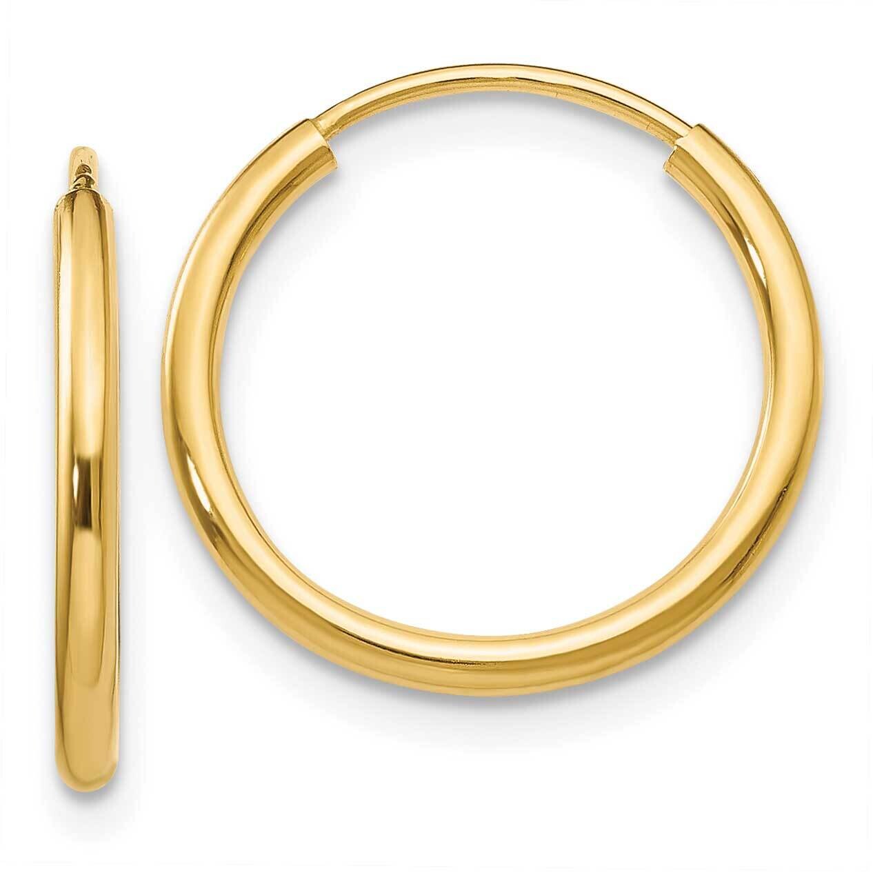 1.5mm Polished Round Endless Hoop Earrings 10k Gold 10XY1158