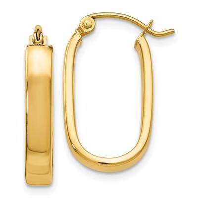 3.5mm Oval Hoop Earrings 10k Polished Gold 10YE434, MPN: 10YE434,