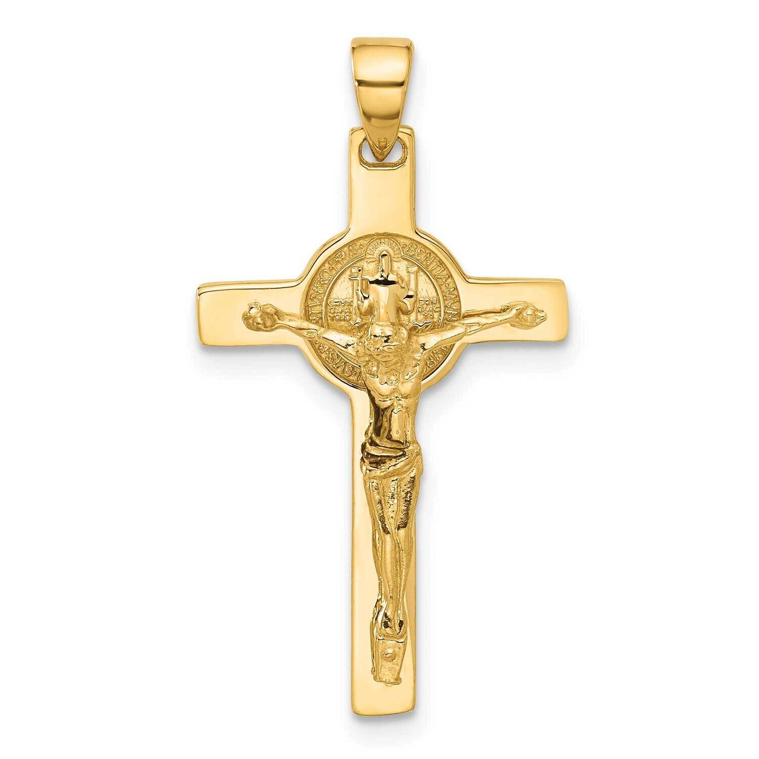 Crucifix St Benedict Pendant 14k Polished Gold C4971