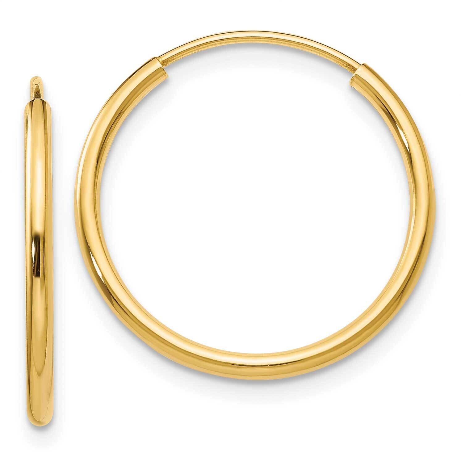 1.5mm Polished Round Endless Hoop Earrings 10k Gold 10XY1159, MPN: 10XY1159,