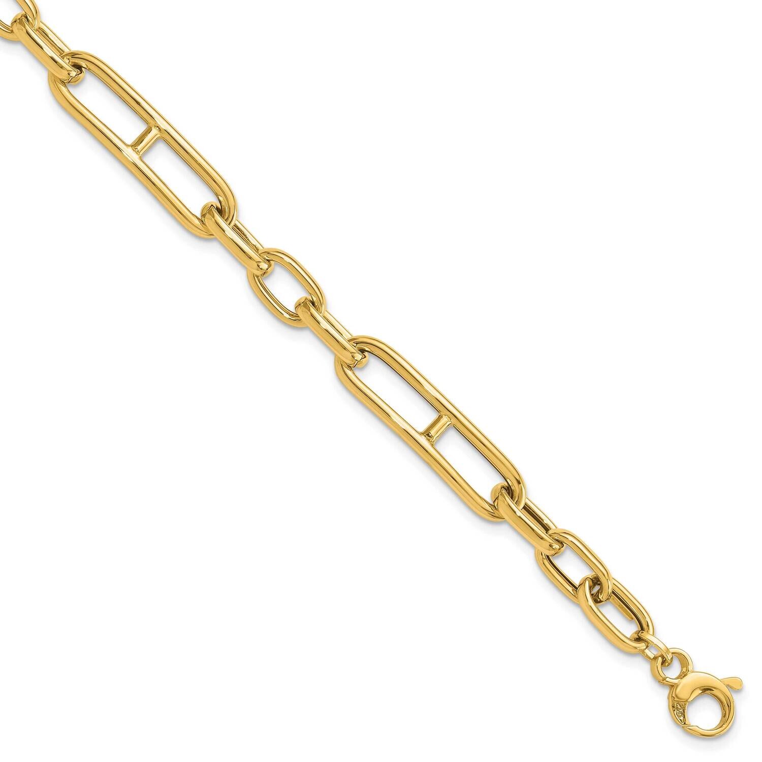 Fancy Paperclip Link .5 Inch Extender Bracelet 14k Polished Gold FB2033-7.5, MPN: FB2033-7.5,