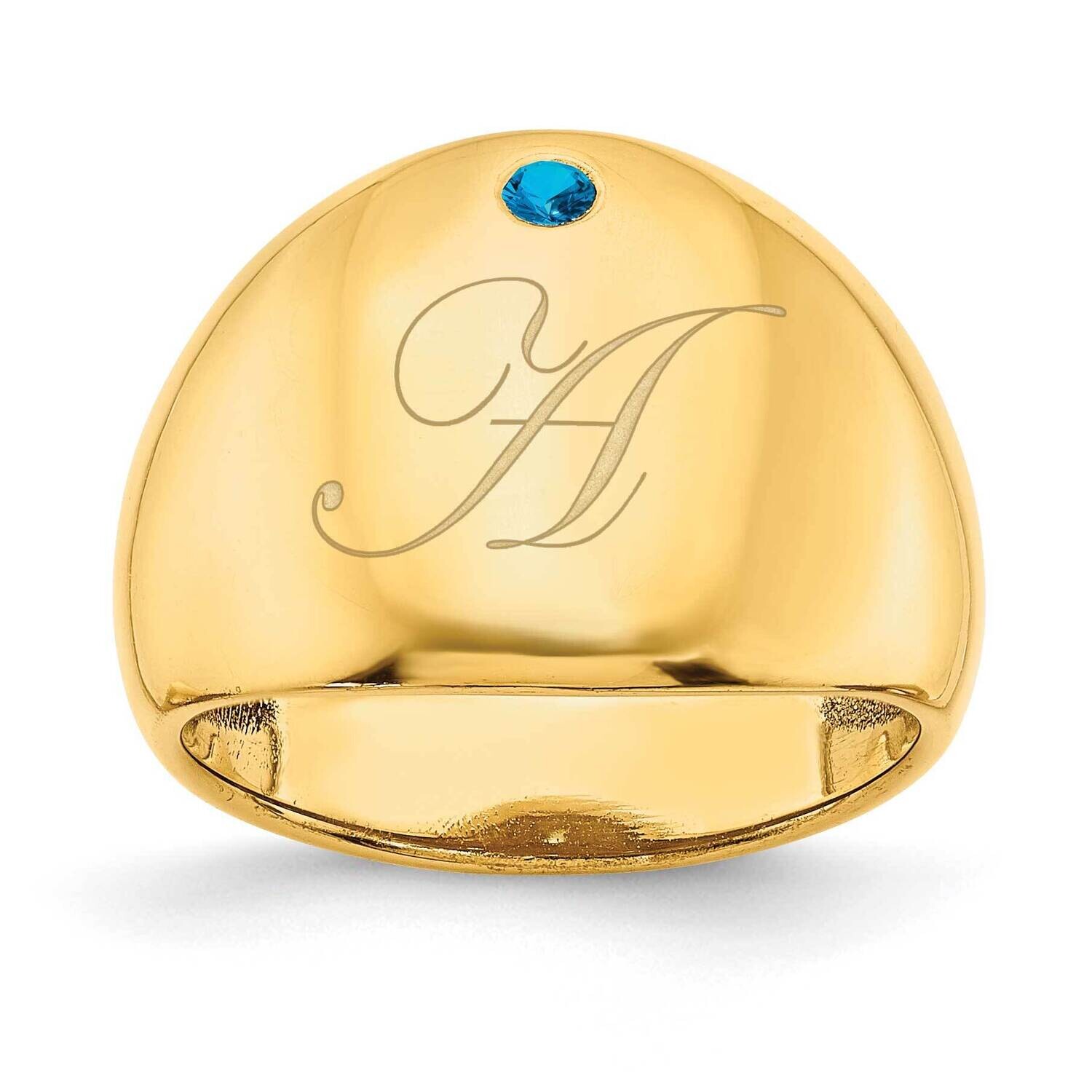 1 Birthstone Personalized Cigar Ring 10k Gold 10XNR109Y