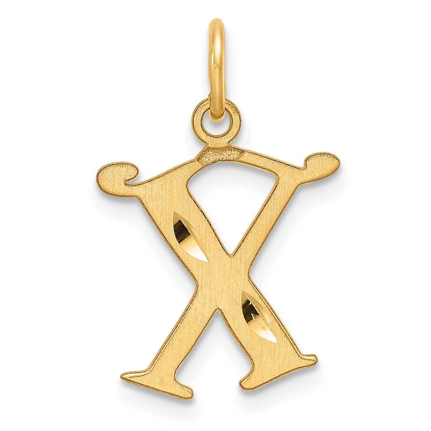 Letter X Initial Charm 14k Gold Diamond-Cut  C4833X, MPN: C4833X,