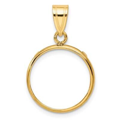 Polished Prong 16.5mm Coin Bezel Pendant 14k Gold C1801/16.5, MPN: C1801/16.5,