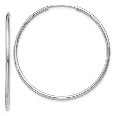 1.5mm Polished Endless Hoop Earrings 10k White Gold 10XY1187, MPN: 10XY1187, 196904097083