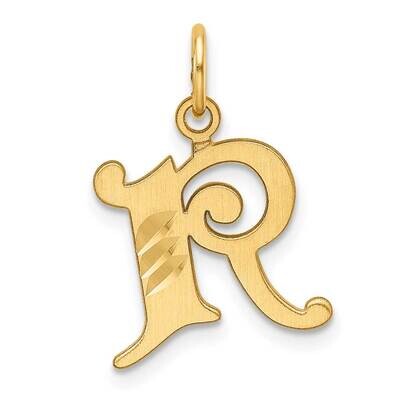 Letter R Initial Charm 14k Gold Diamond-Cut  C4833R, MPN: C4833R,