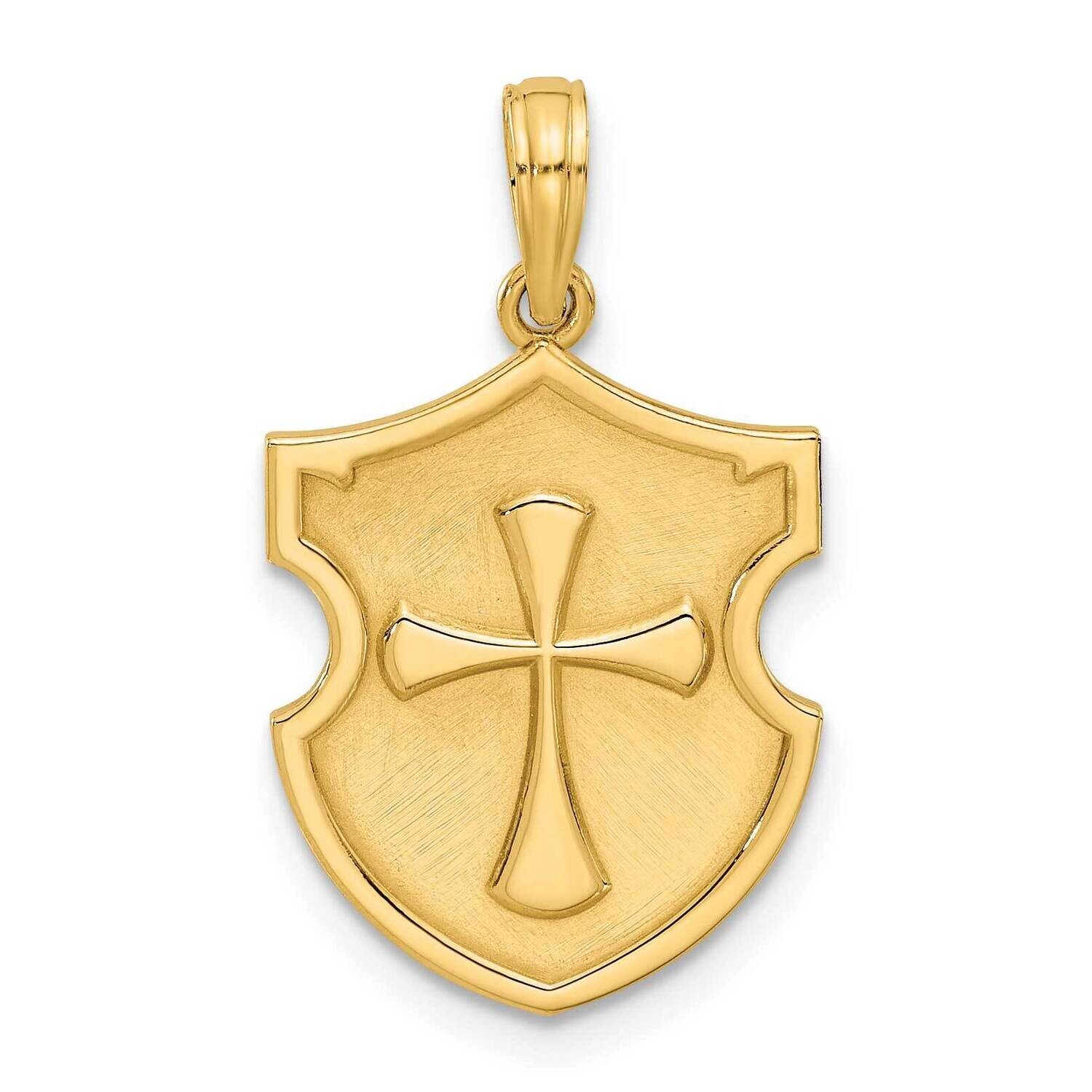 Fancy Shield Cross Charm 14k Gold D5536 by Men&#39;s Jewelry and Accessories, MPN: D5536,