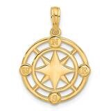 Round Compass Charm 14k Polished Gold D5610 by Men&#39;s Jewelry and Accessories, MPN: D5610,