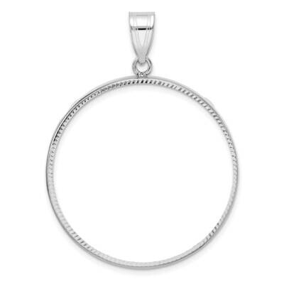 Diamond-Cut Prong 32.7mm Coin Bezel Pendant 14k White Gold C3997W/32.7, MPN: C3997W/32.7,